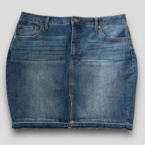 FADED GLORY WOMENS VINTAGE MINI SKIRT Y2K BOHO WESTERN BLUE 16W